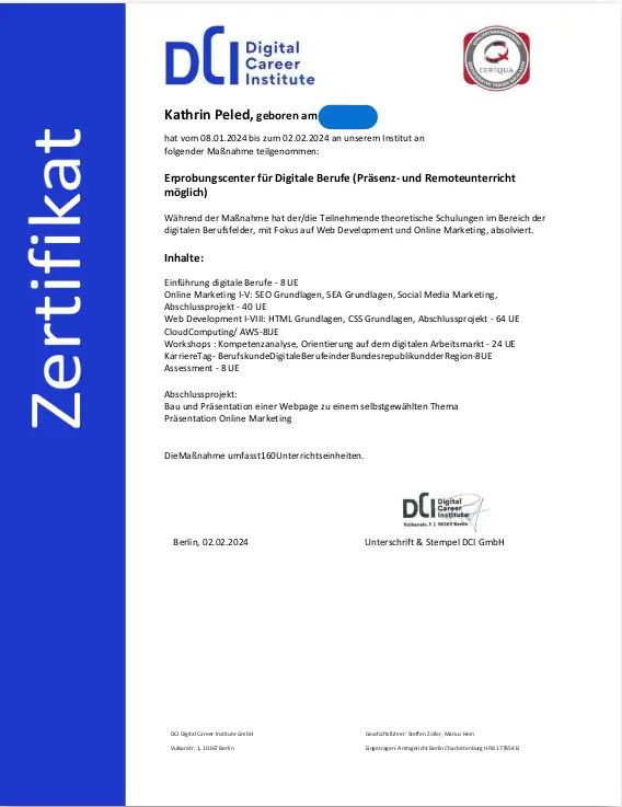 Image of certification DCI